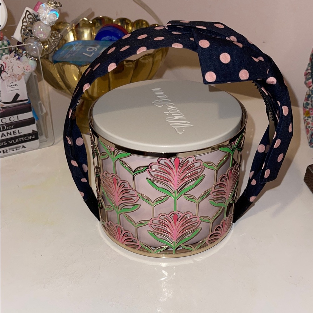 Navy and Pink Polka Dot Headband